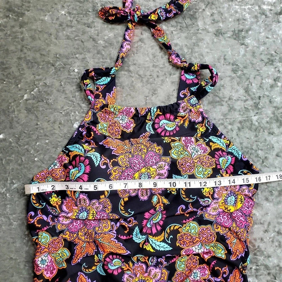 Clean Water Halter Vibrant Floral One-Piece Swimsuit - Picture 5 of 14